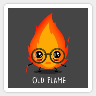 Old Flame Funny Cute Kawaii Fire Flame Old People Meme Sticker